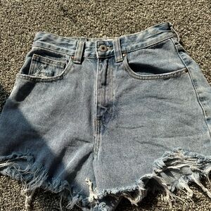Cotton On Blue Jean Shorts High-Waisted Frayed